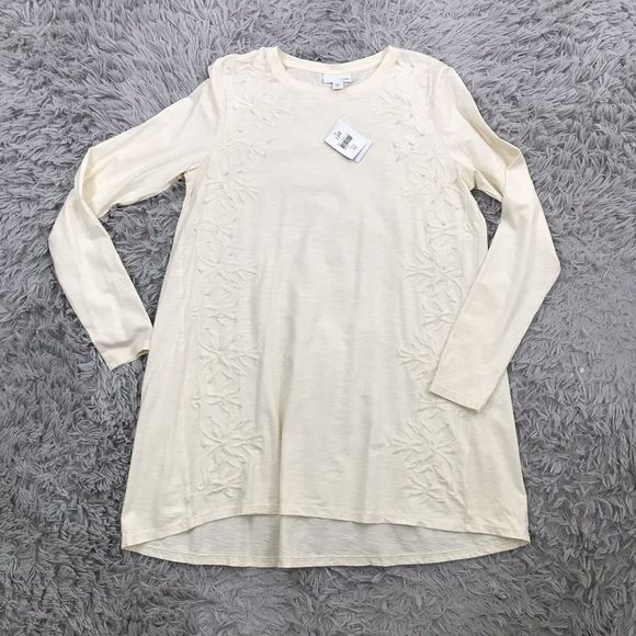 J. Jill XS Ivory Embroidered & Beaded Knit Tunic New - Picture 4 of 9